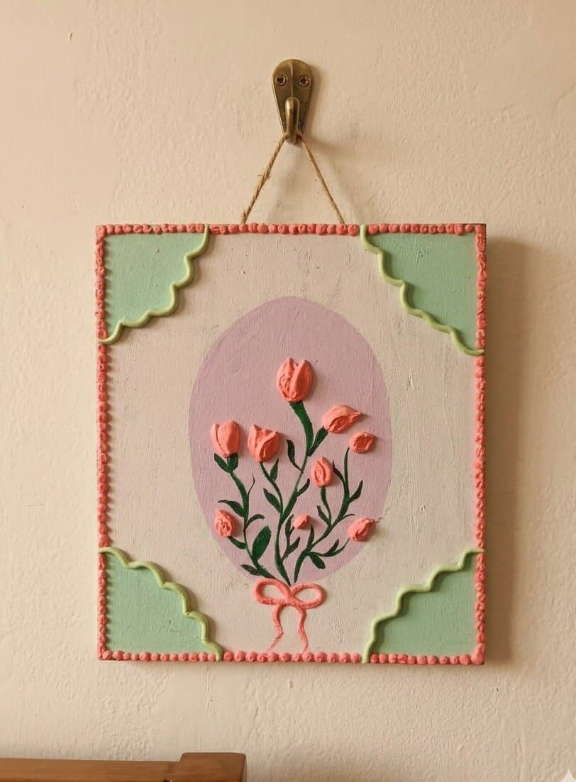 Tulip Bouquet — handmade textured wall art